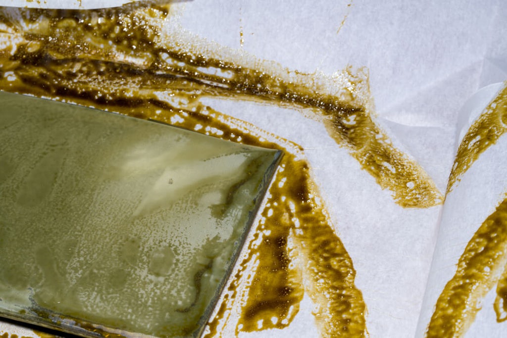 hash rosin on parchment paper